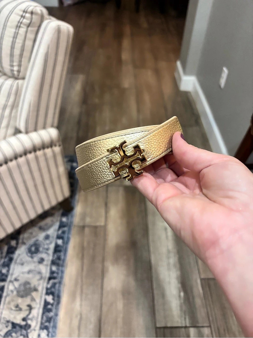 Tory Burch Miller Reversible Belt Gold